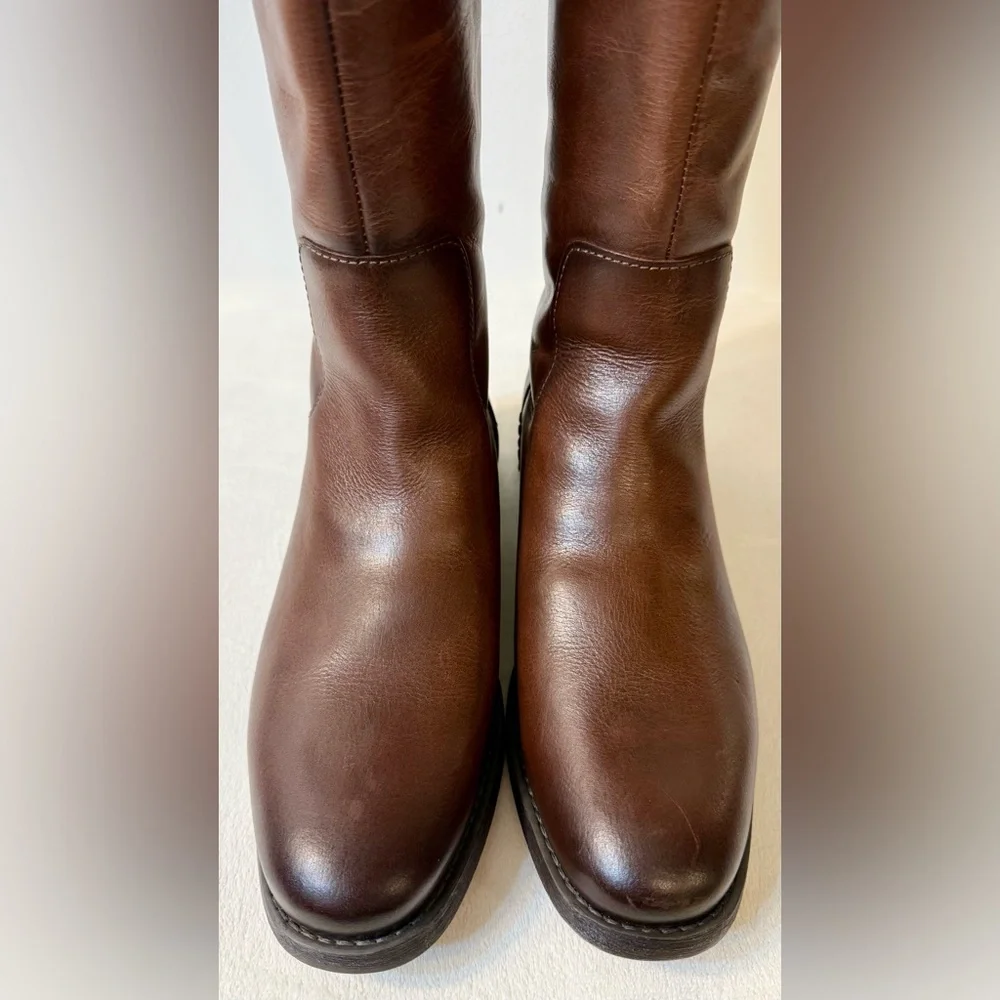 Franco Sarto Women’s Meyer Wide Calf Knee High Dark Brown Leather Boot Size 8.5 - Picture 7 of 15